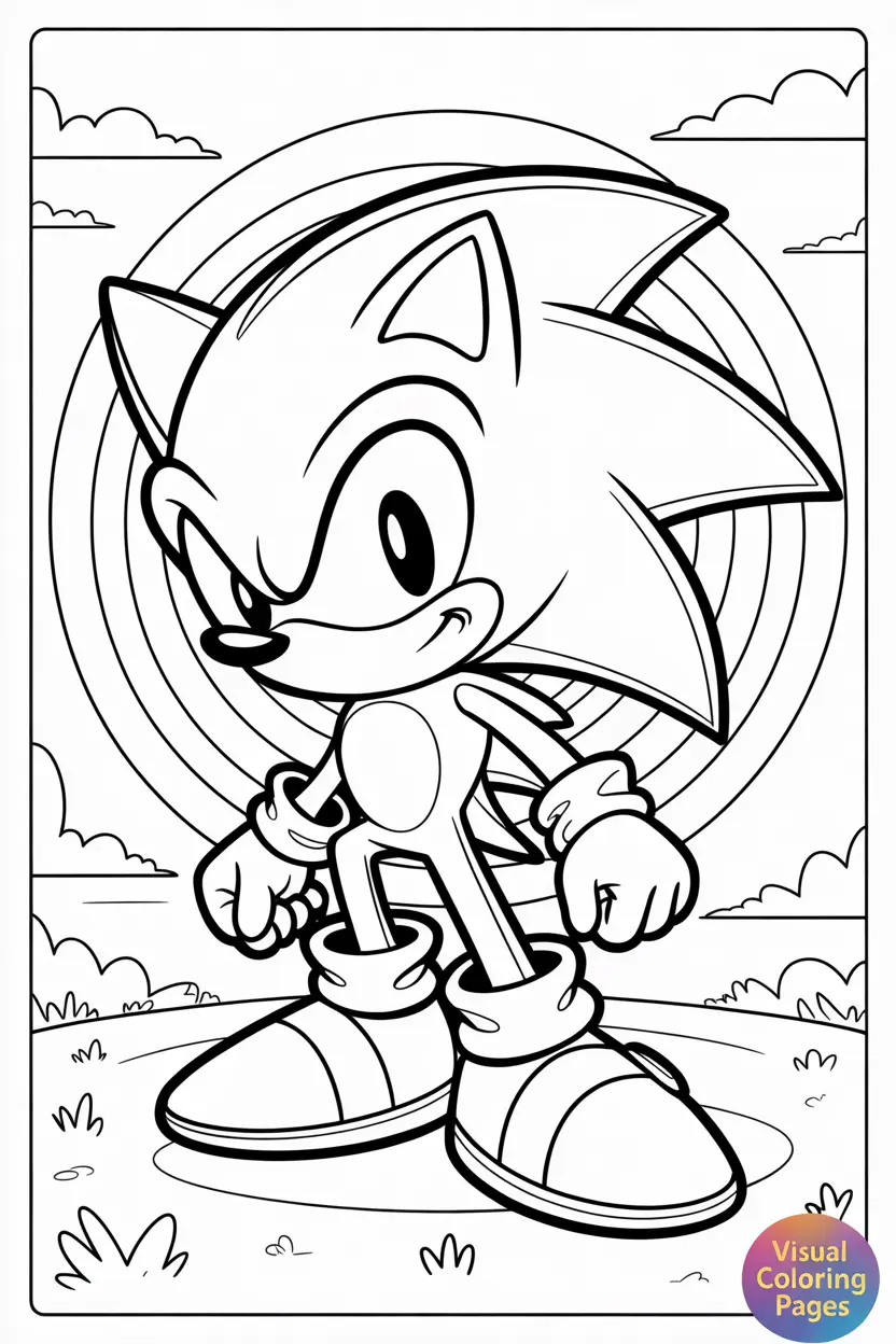 smiling sonic coloring sheet