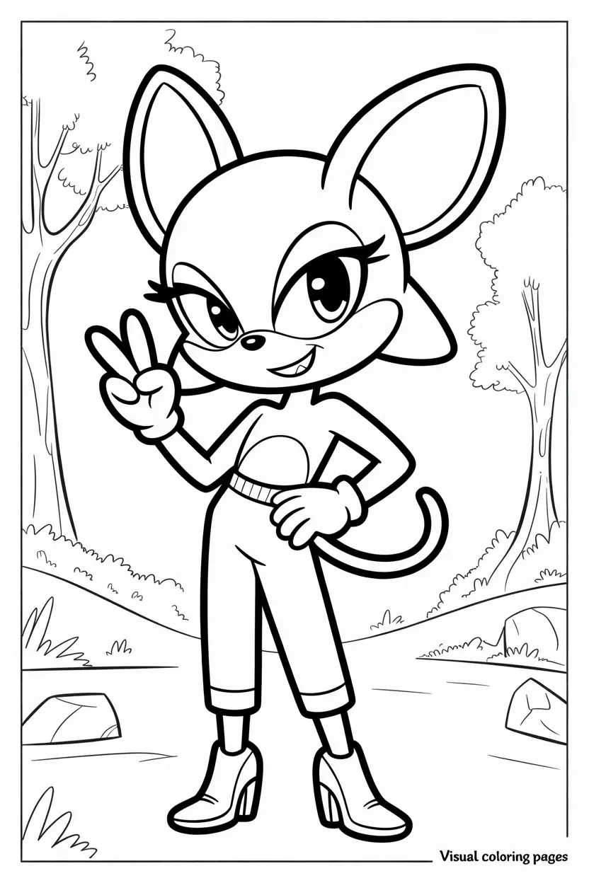 sonic cat waving hand in the forest