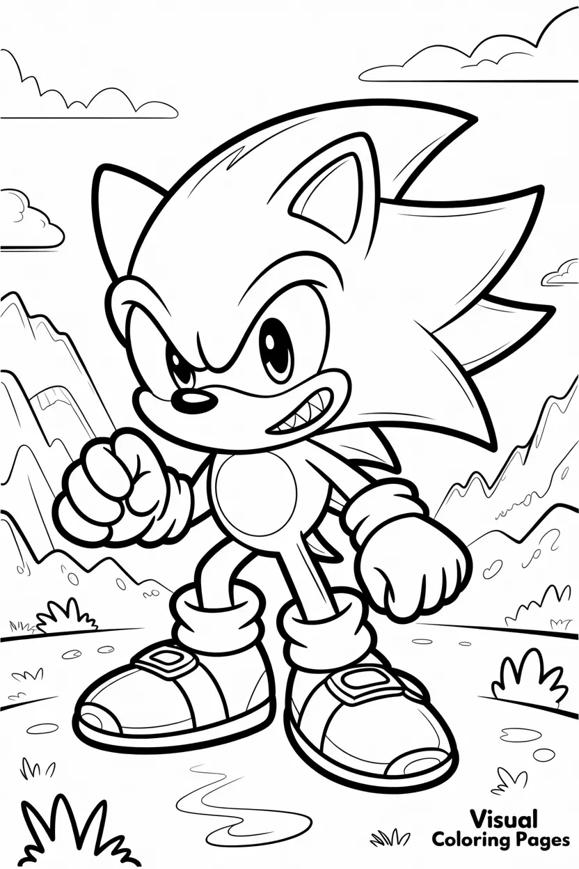 sonic in super smash bros coloring sheet