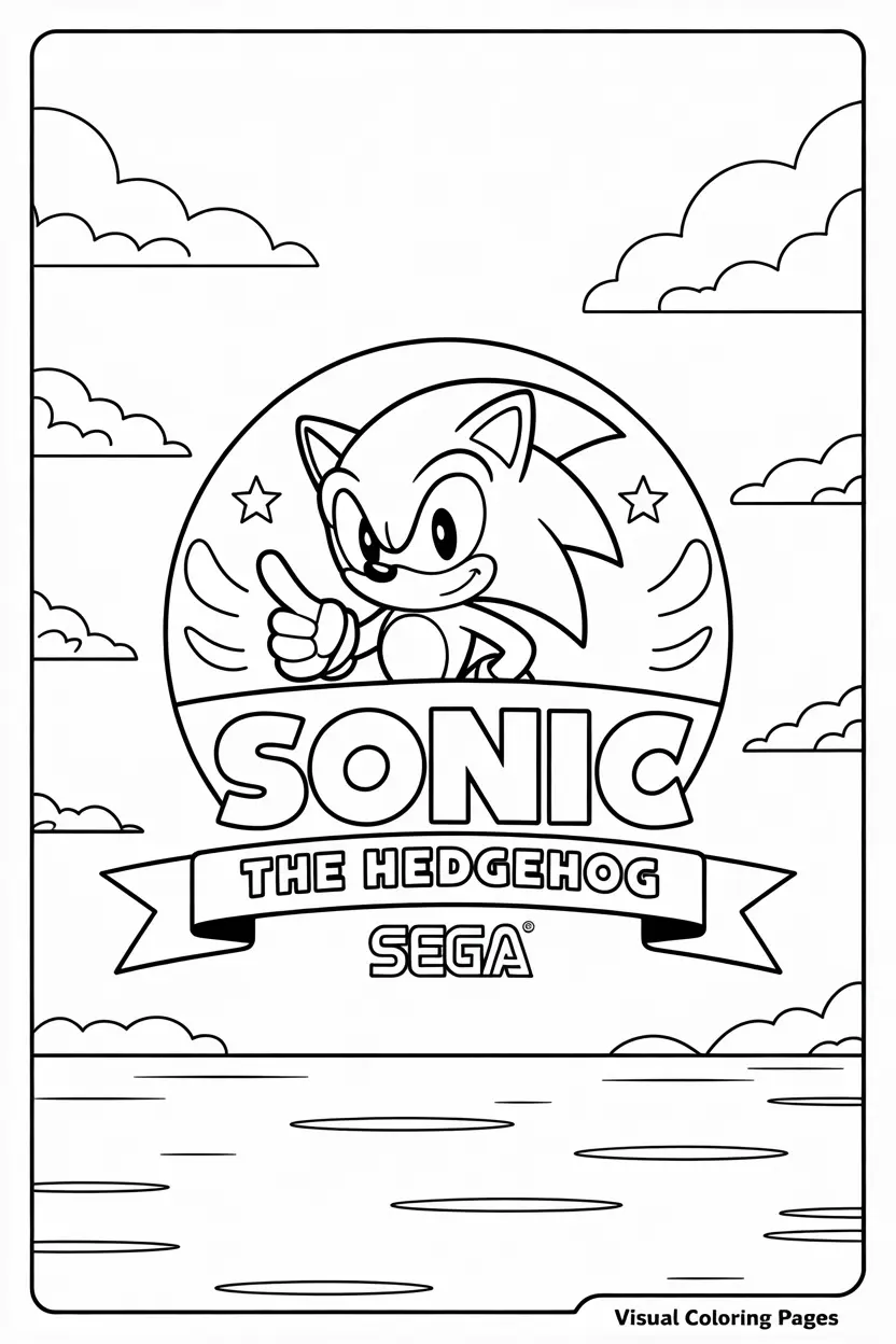 sonic logo coloring sheet