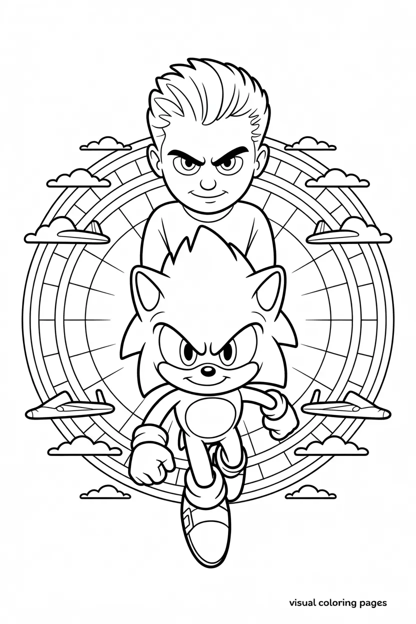 sonic movie poster coloring sheet