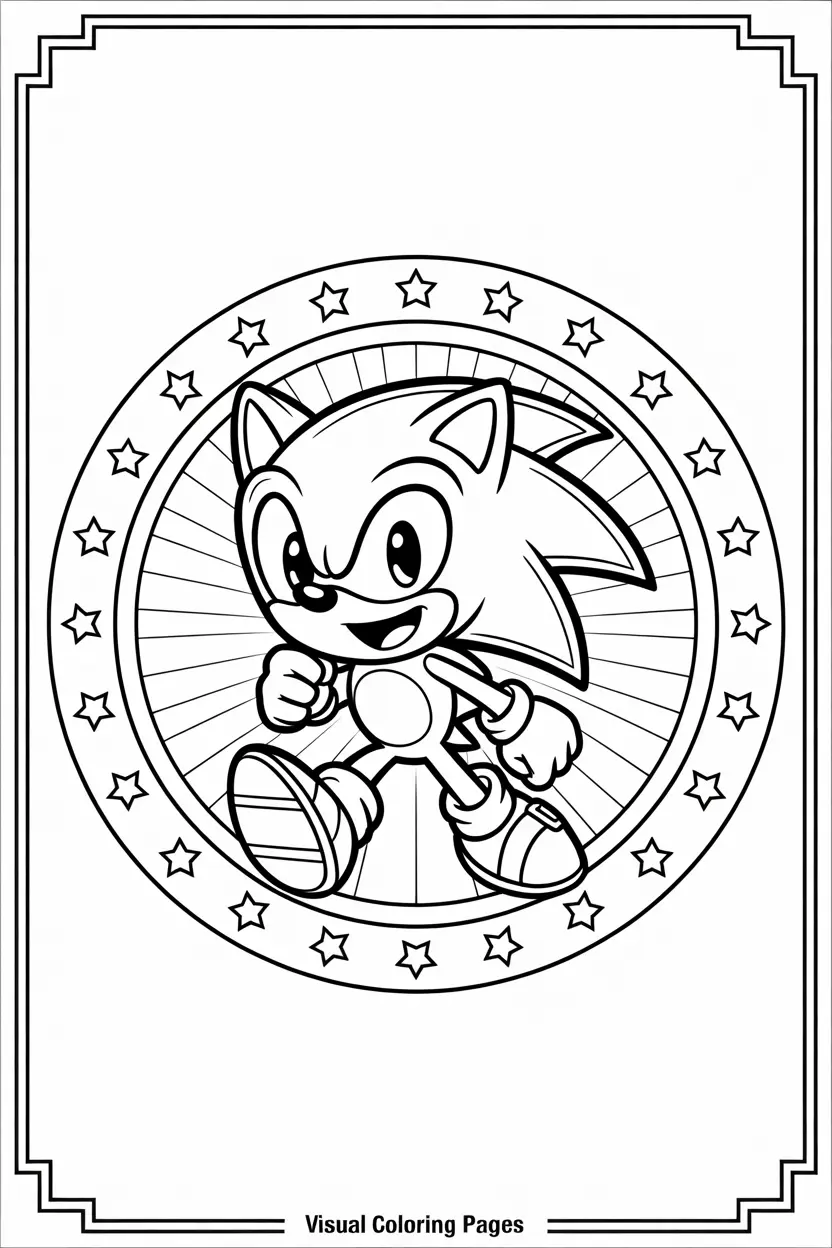 sonic pointing finder with stars to color