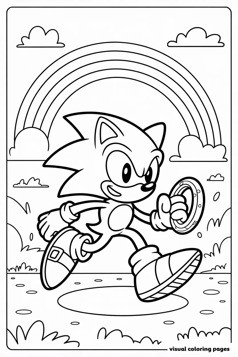 sonic running in the rainbow weather