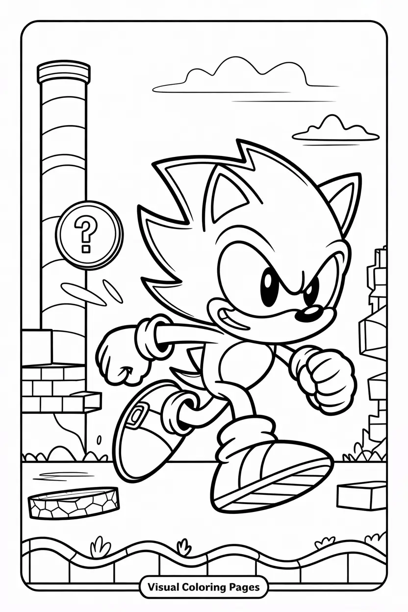 sonic running in the street