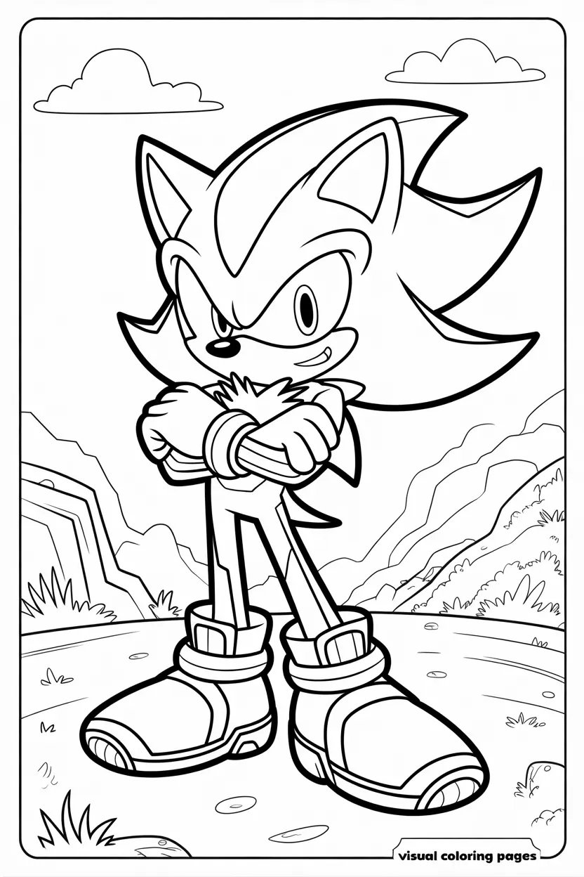 sonic standing in energetic pose