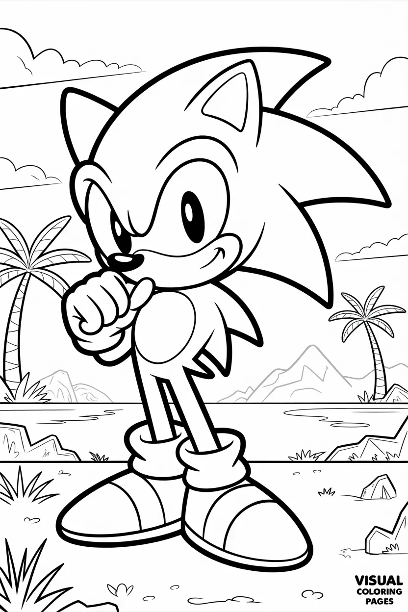 sonic standing in the forest