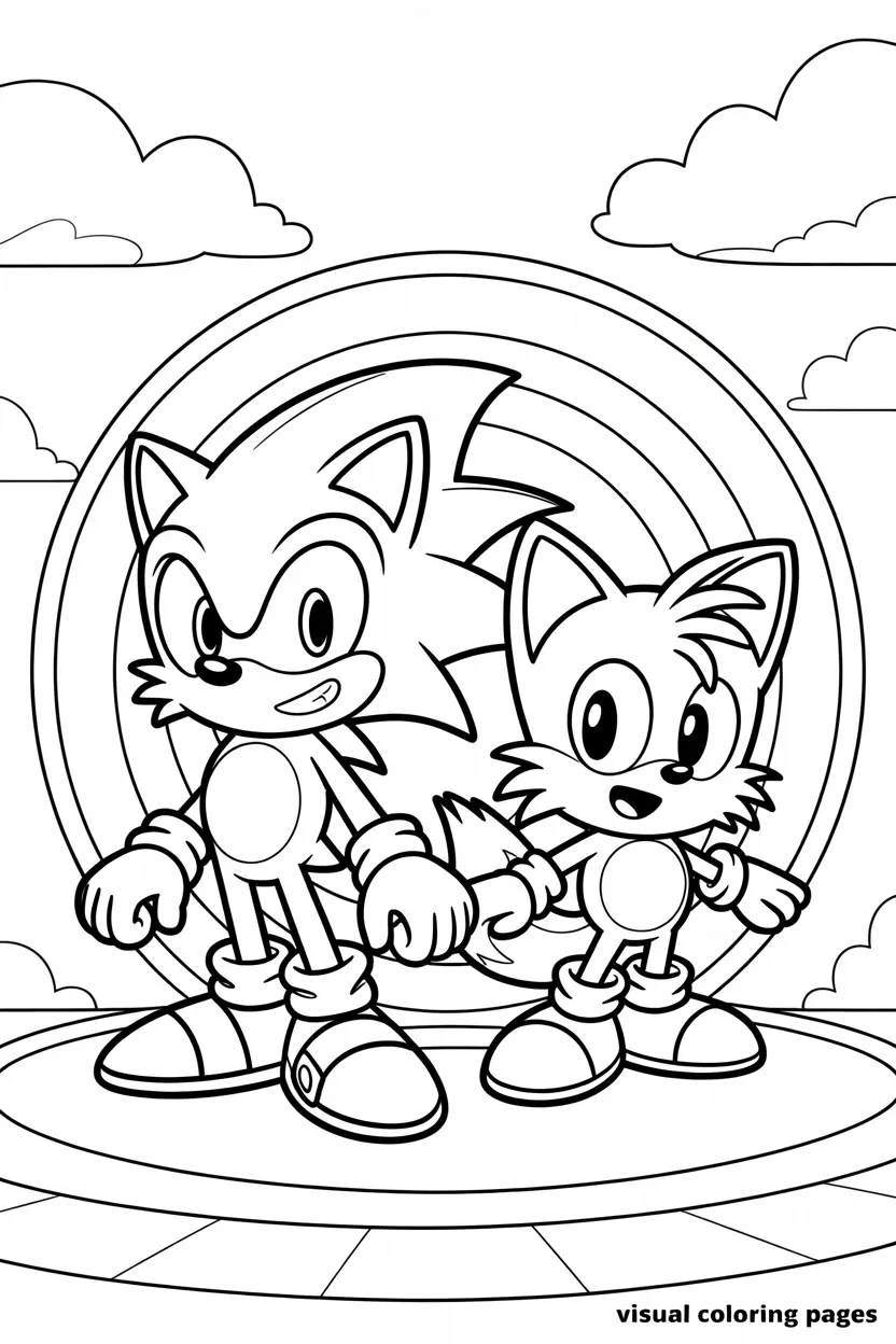 sonic vs sonic coloring page