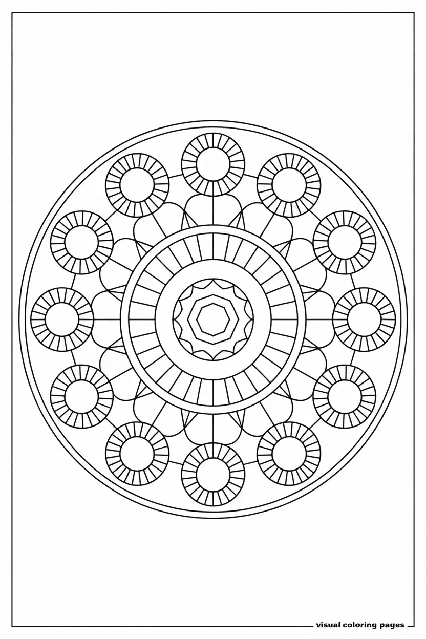 star floral mosaic coloring page