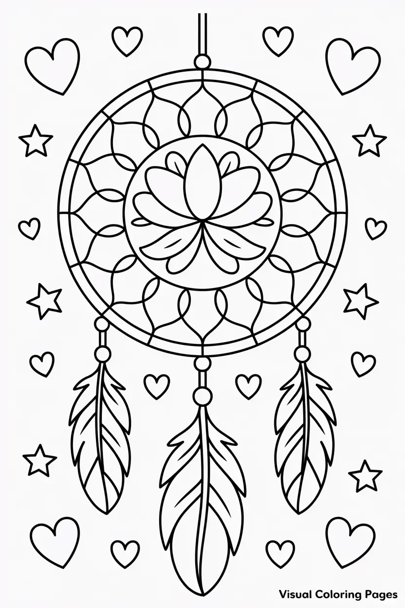 succulent dreamcatcher coloring sheet