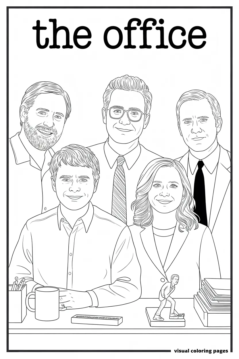 the office poster with michael pam jim dwight darryl and andy