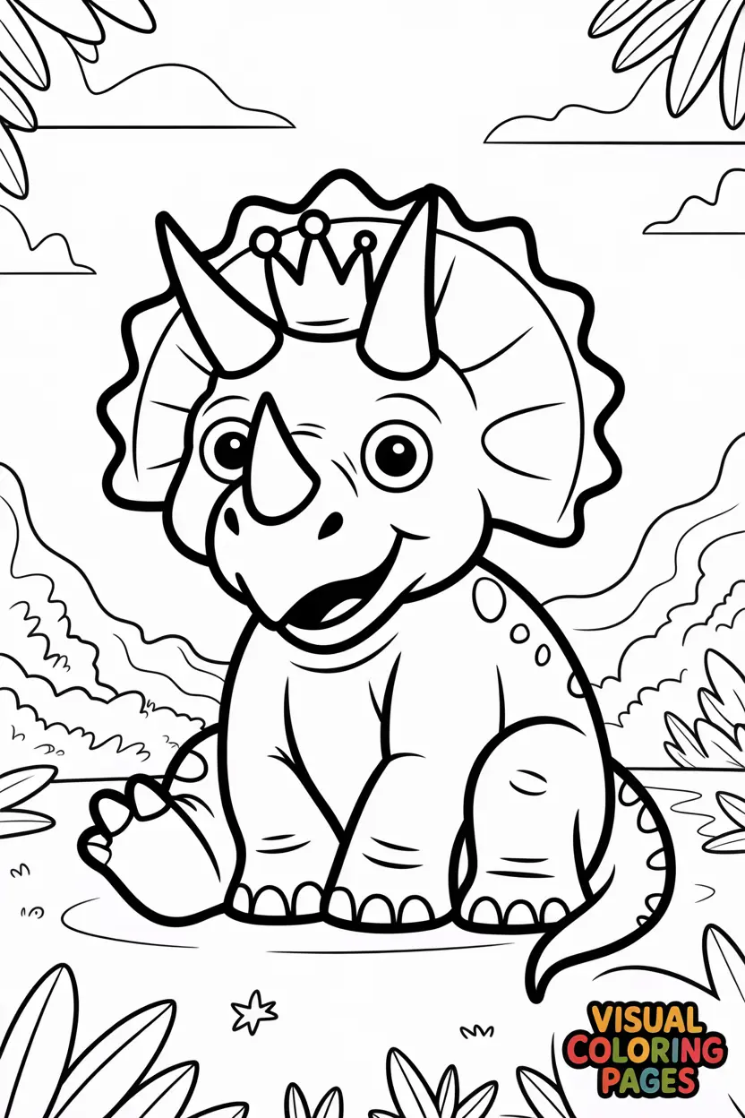 triceratops wearing a crown