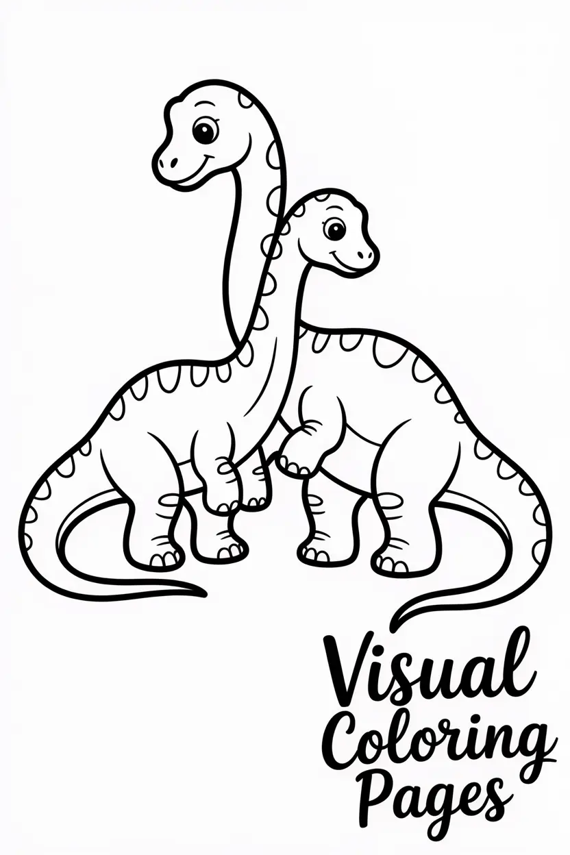 two baby brachiosaurus playing together