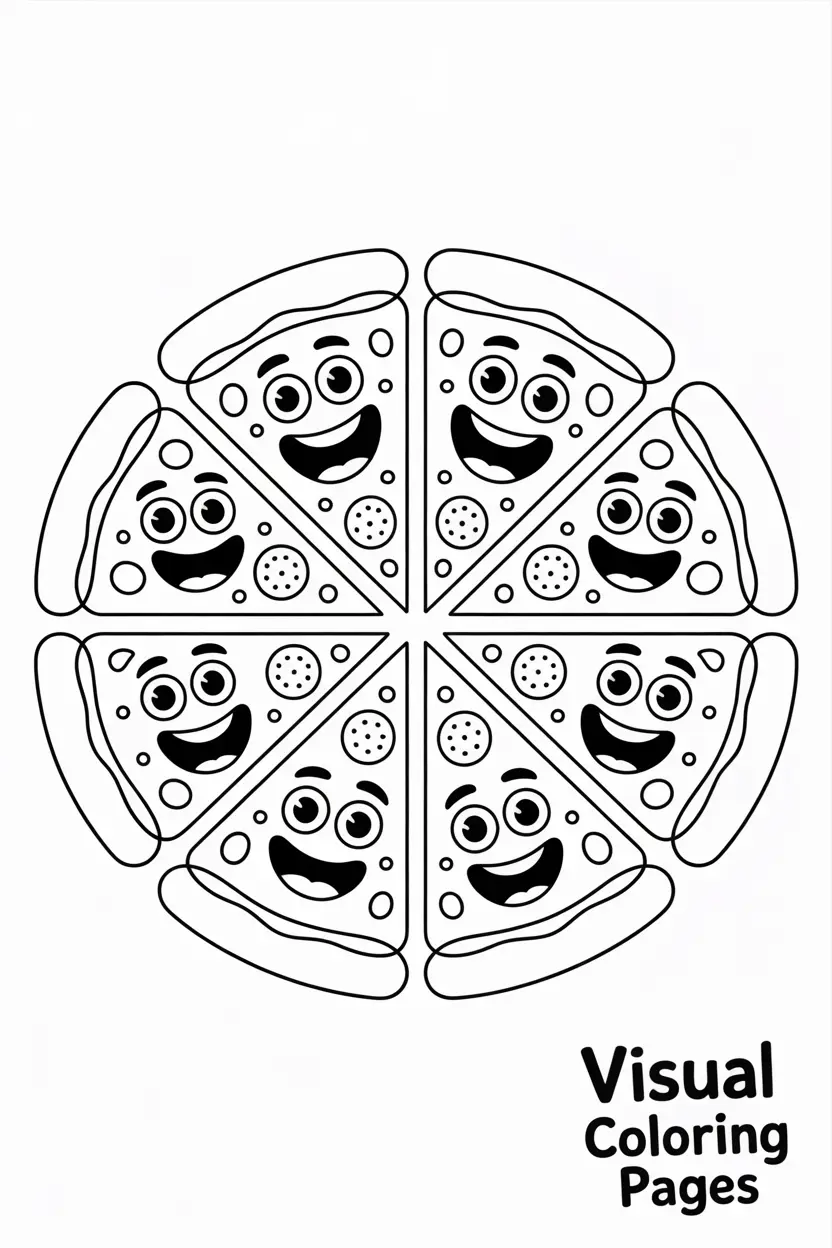 whole pizza cut into slices
