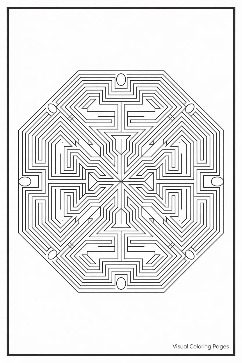 wild geometric pattern coloring sheet