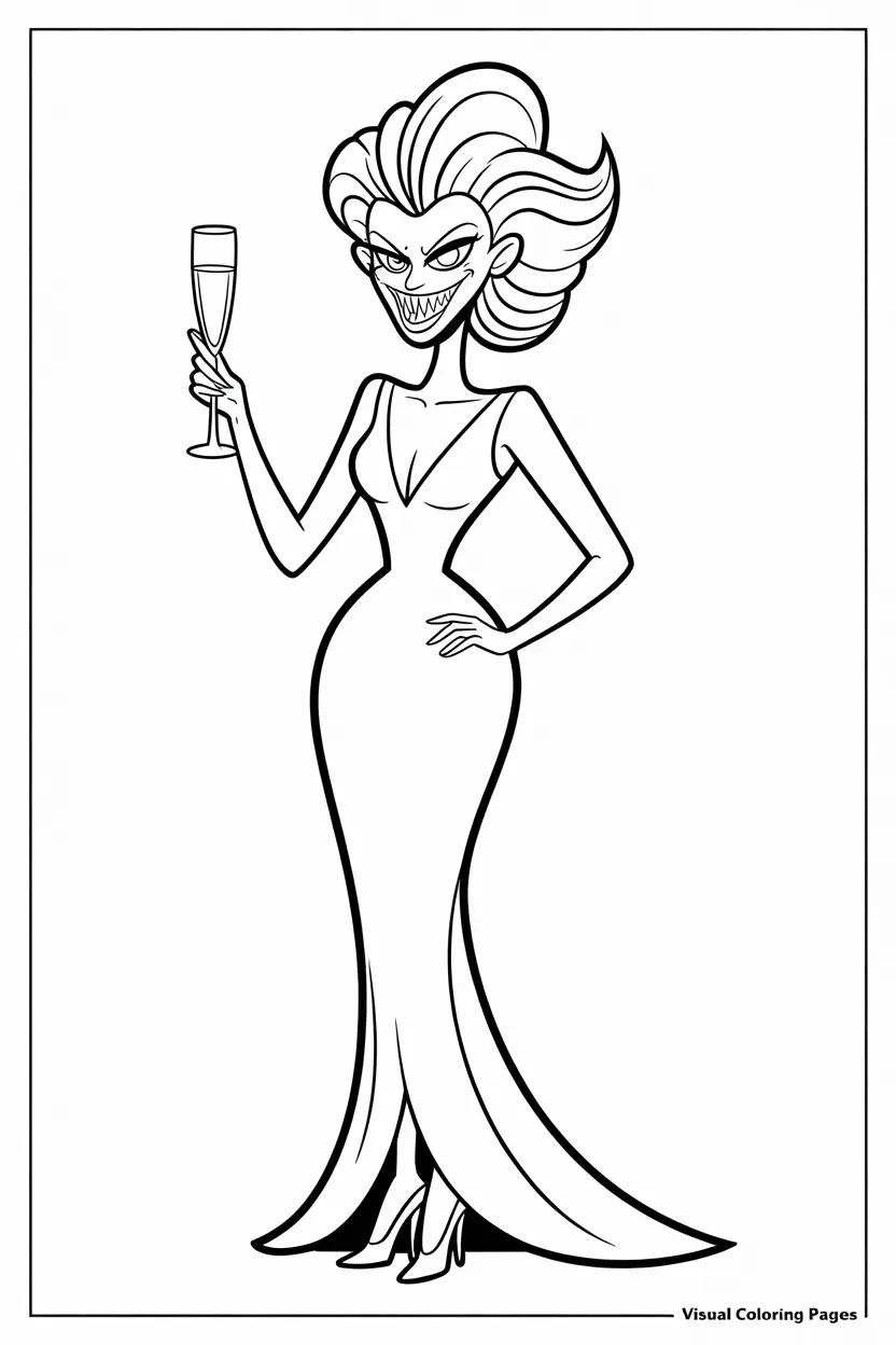 yzma holding bubbling wine coloring page