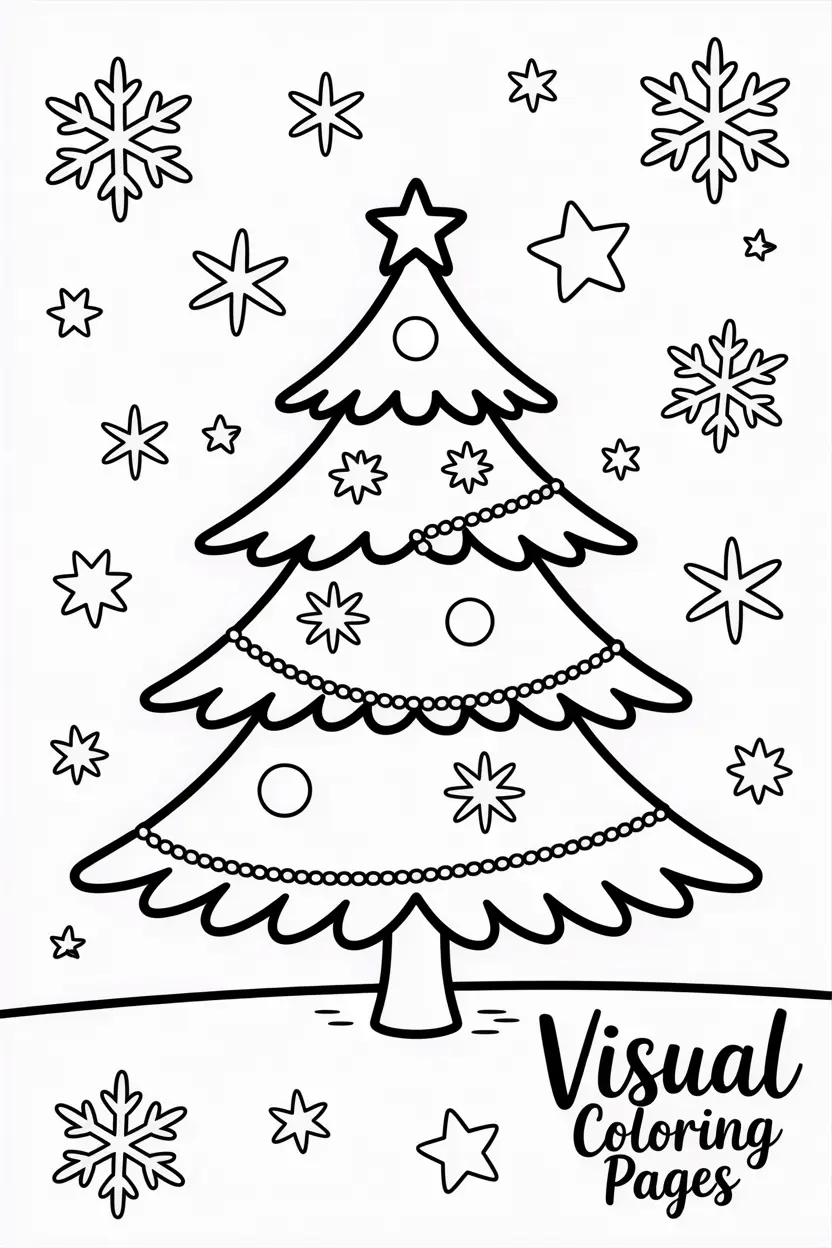 a christmas tree surrounded by stars