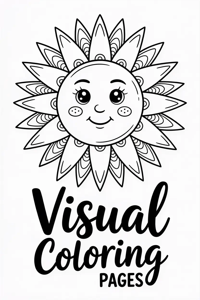 aesthetic mandala sun with cute patterns