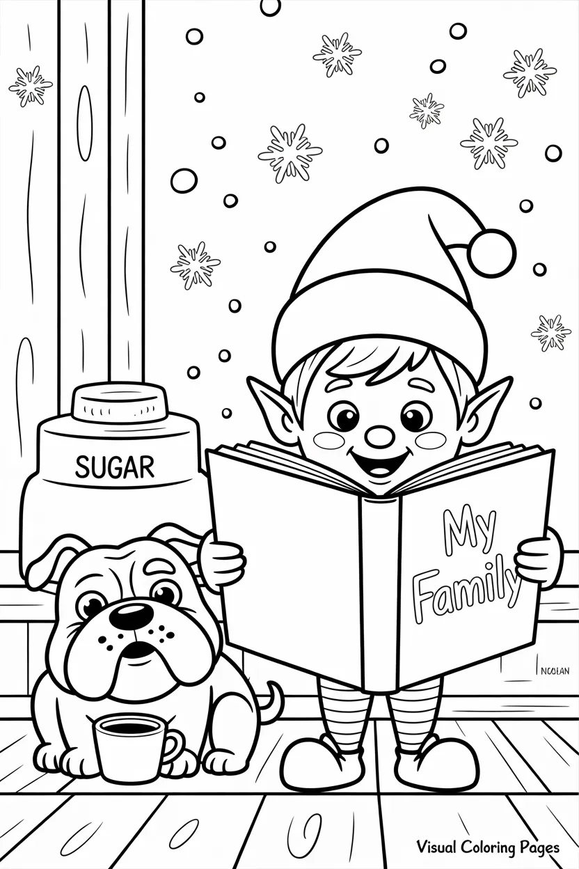 an elf on the shelf reading a book