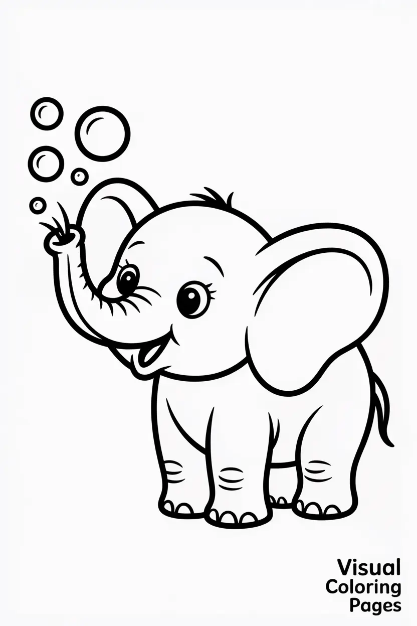 baby elephant blowing bubbles from its trunk kids