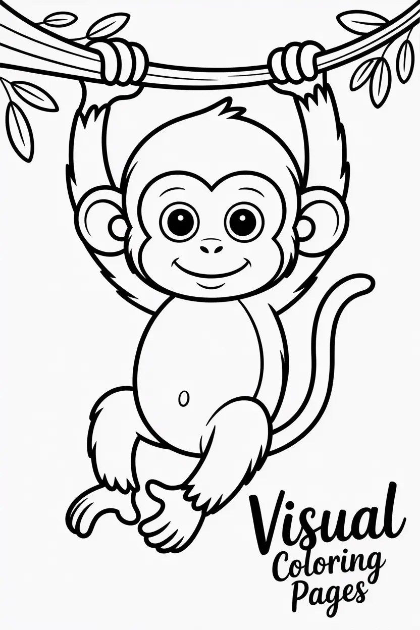 baby monkey hanging from a tree branch with a banana coco