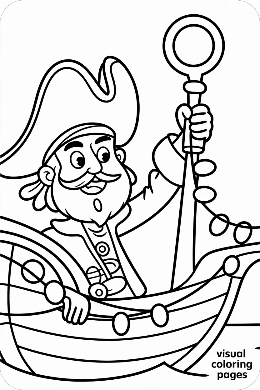captain hook decorating a pirate ship with christmas lights