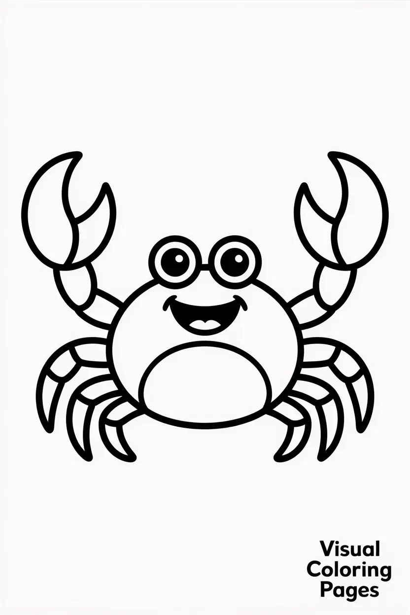 cartoon crab waving its claws happily