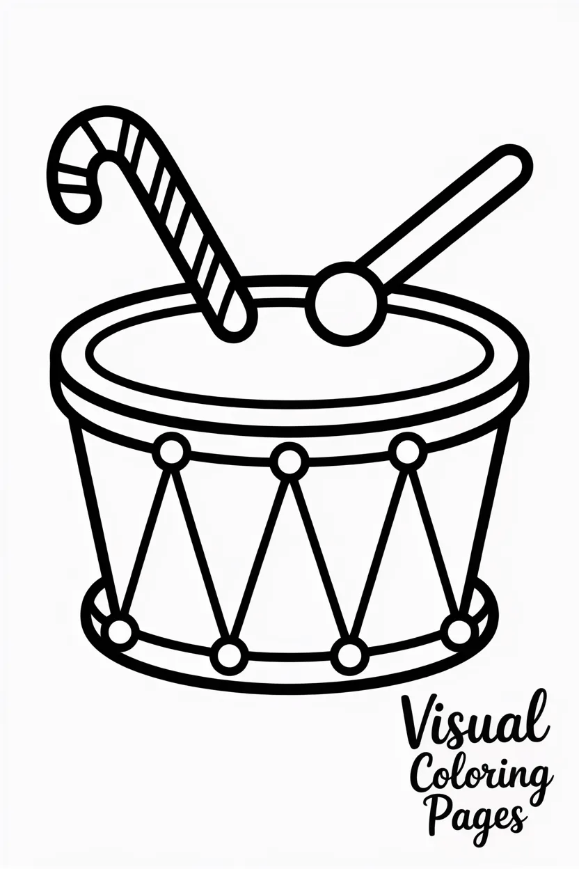 christmas drum with candy sticks around it