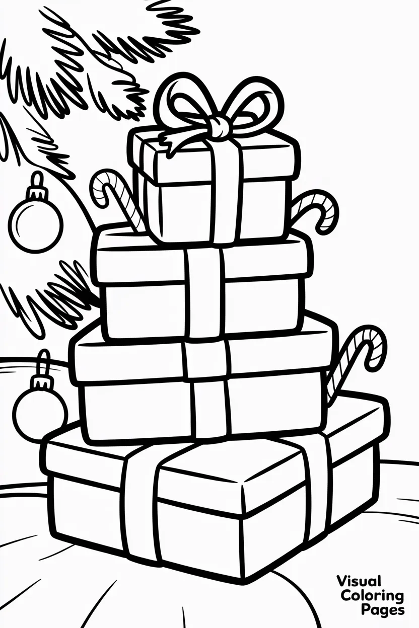 christmas tree made entirely of stacked presents
