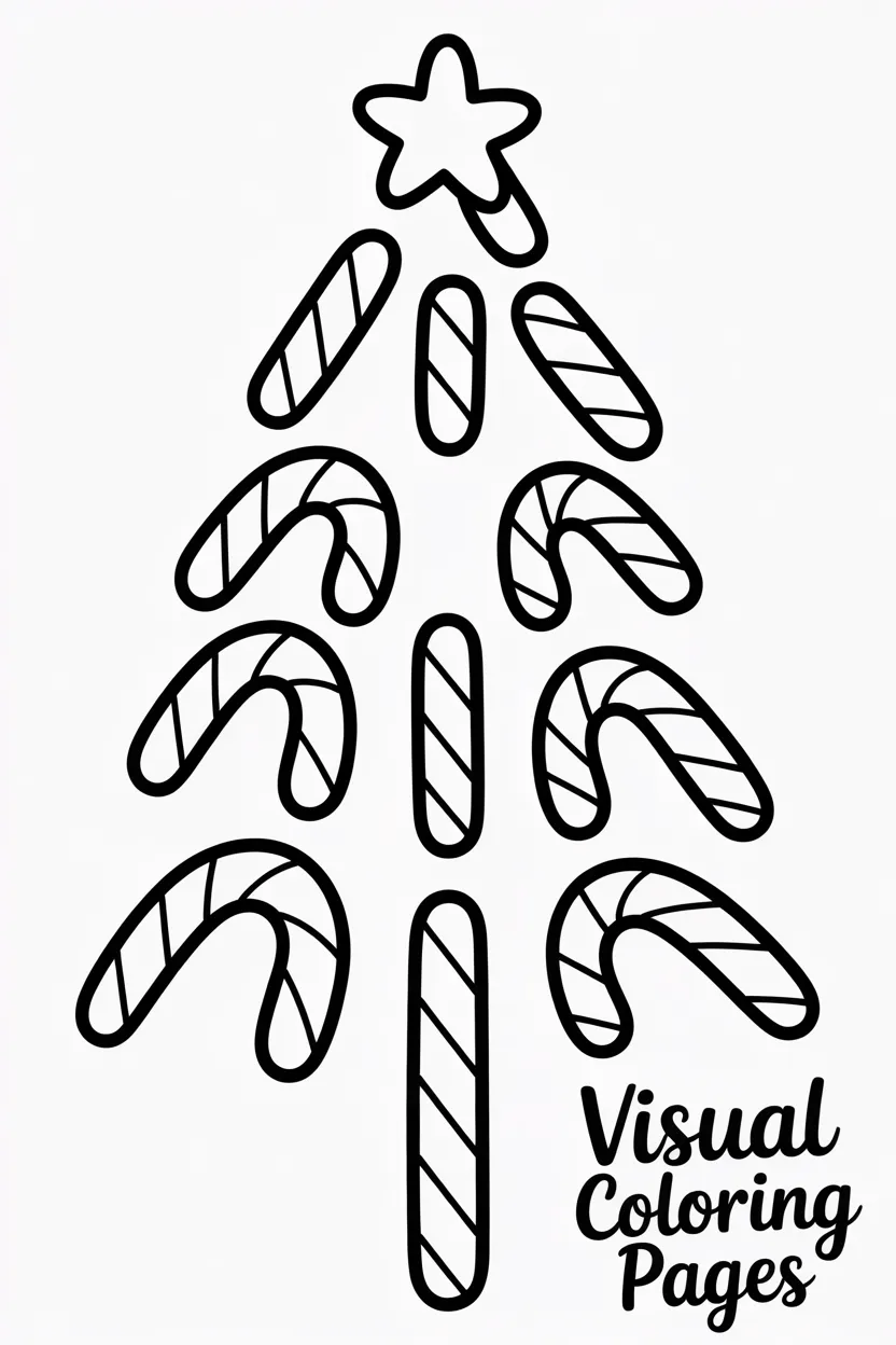 christmas tree made of candy canes