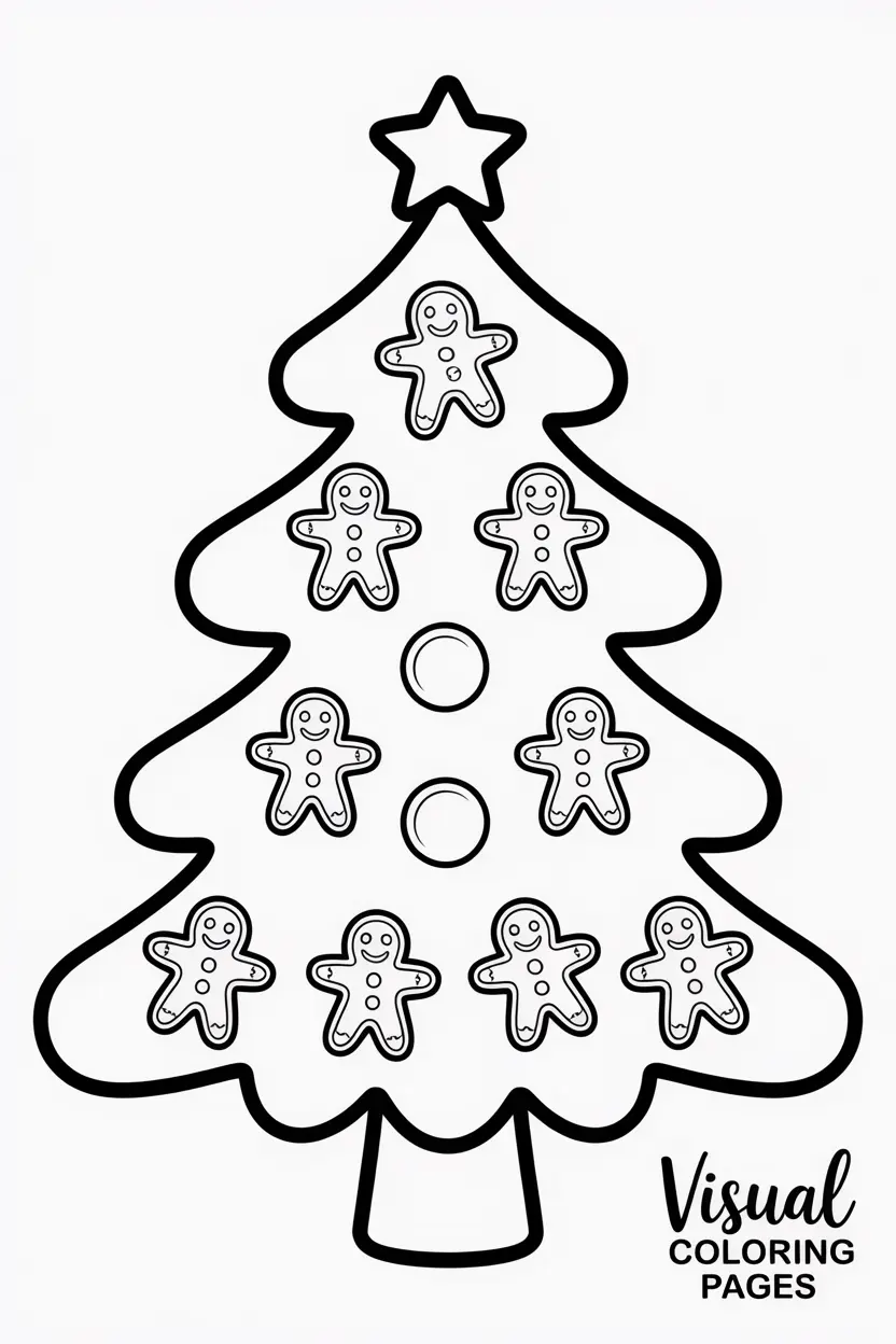 christmas tree with gingerbread cookies as ornaments
