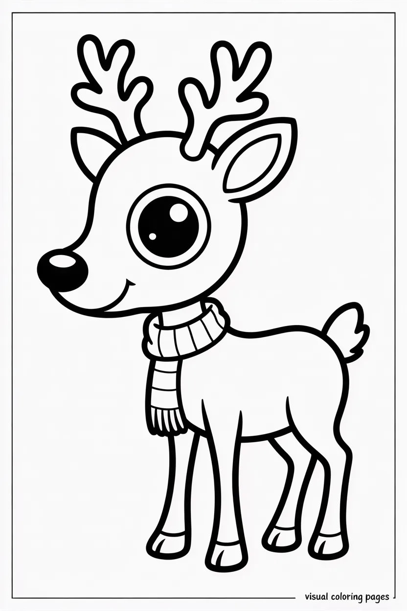 coloring page of baby rudolph