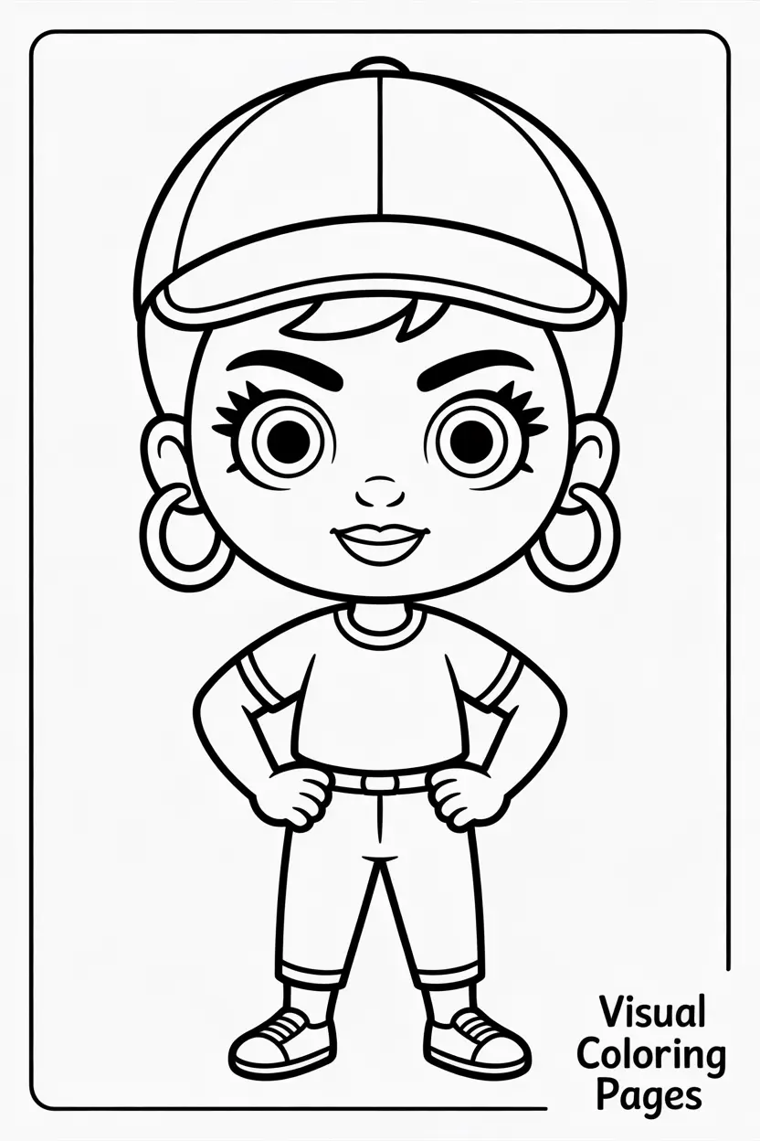 confident baddie girl with hoop earrings and a cap