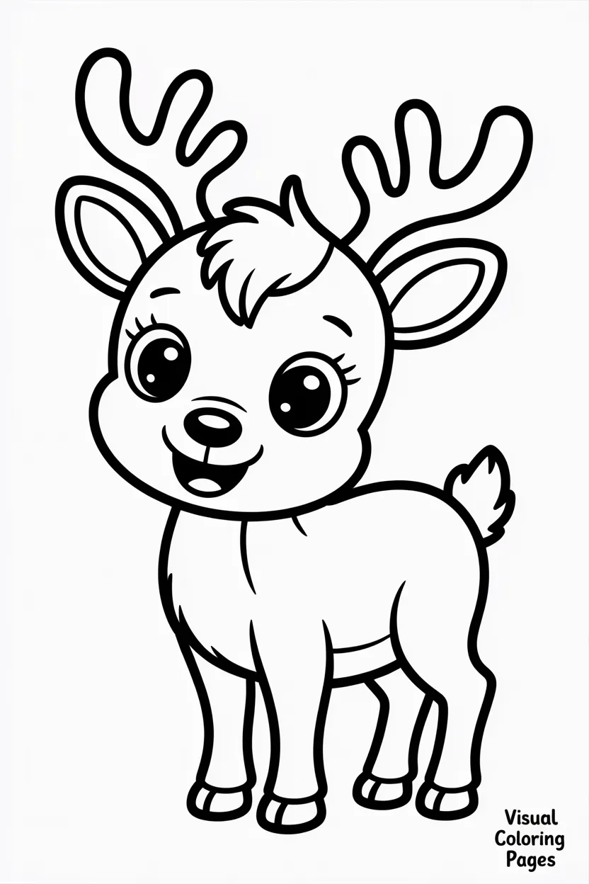 cute baby reindeer with big round eyes