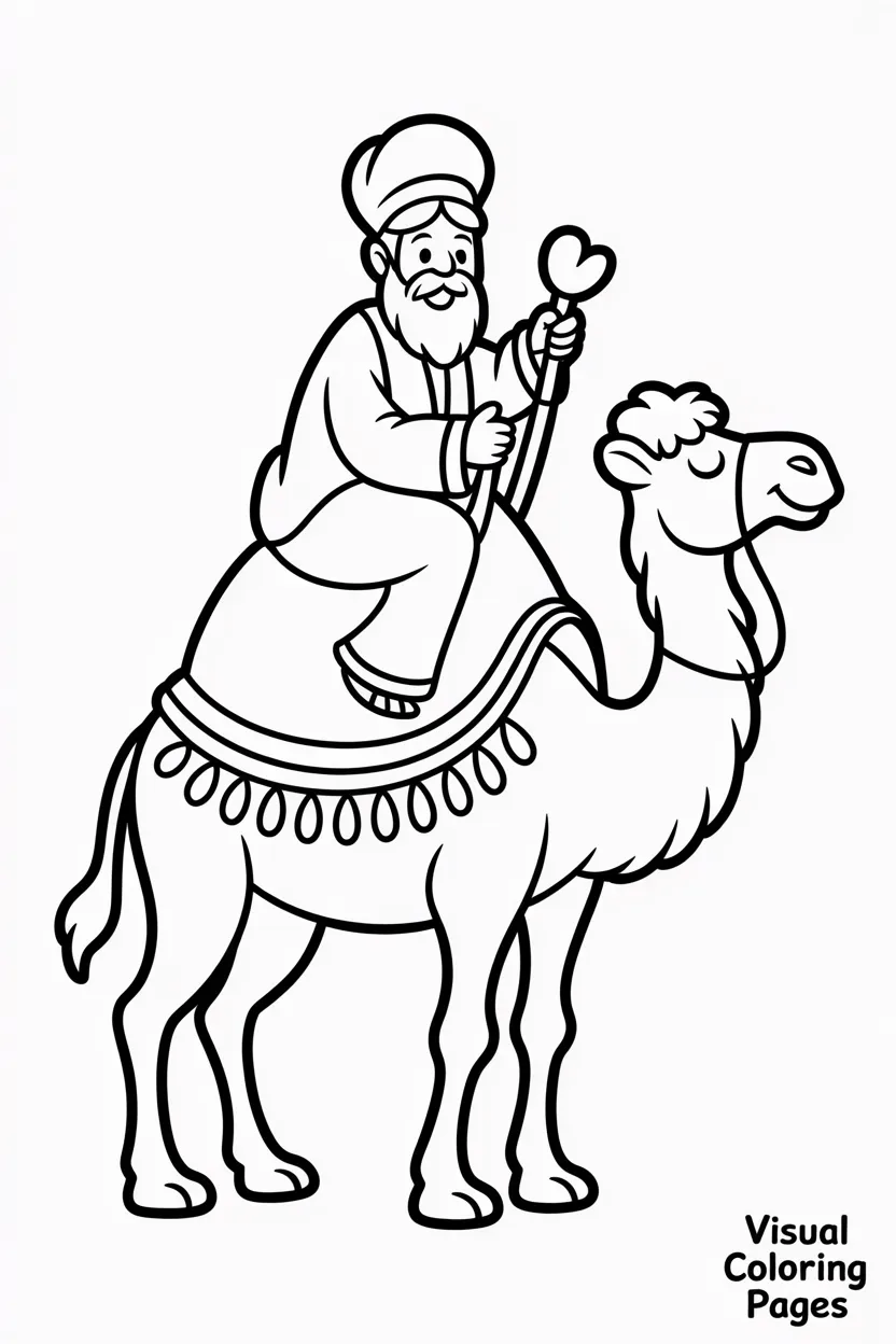 decorated camel carrying a wise man