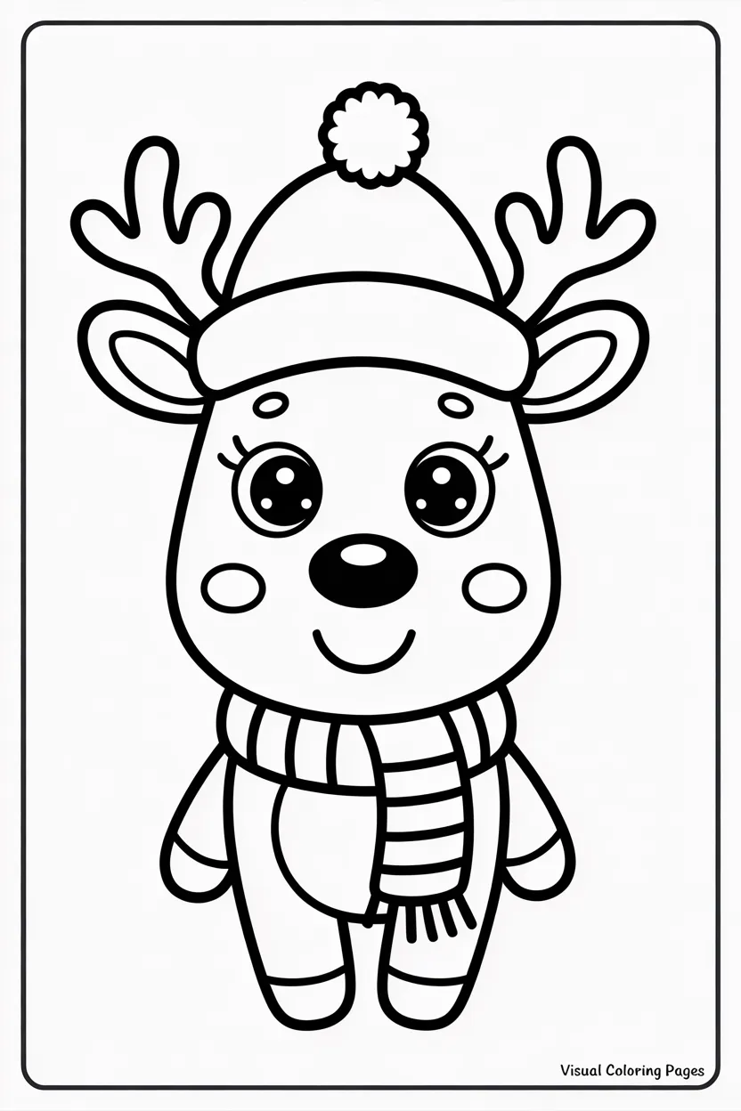 easy rudolph wearing a santa hat and a scarf