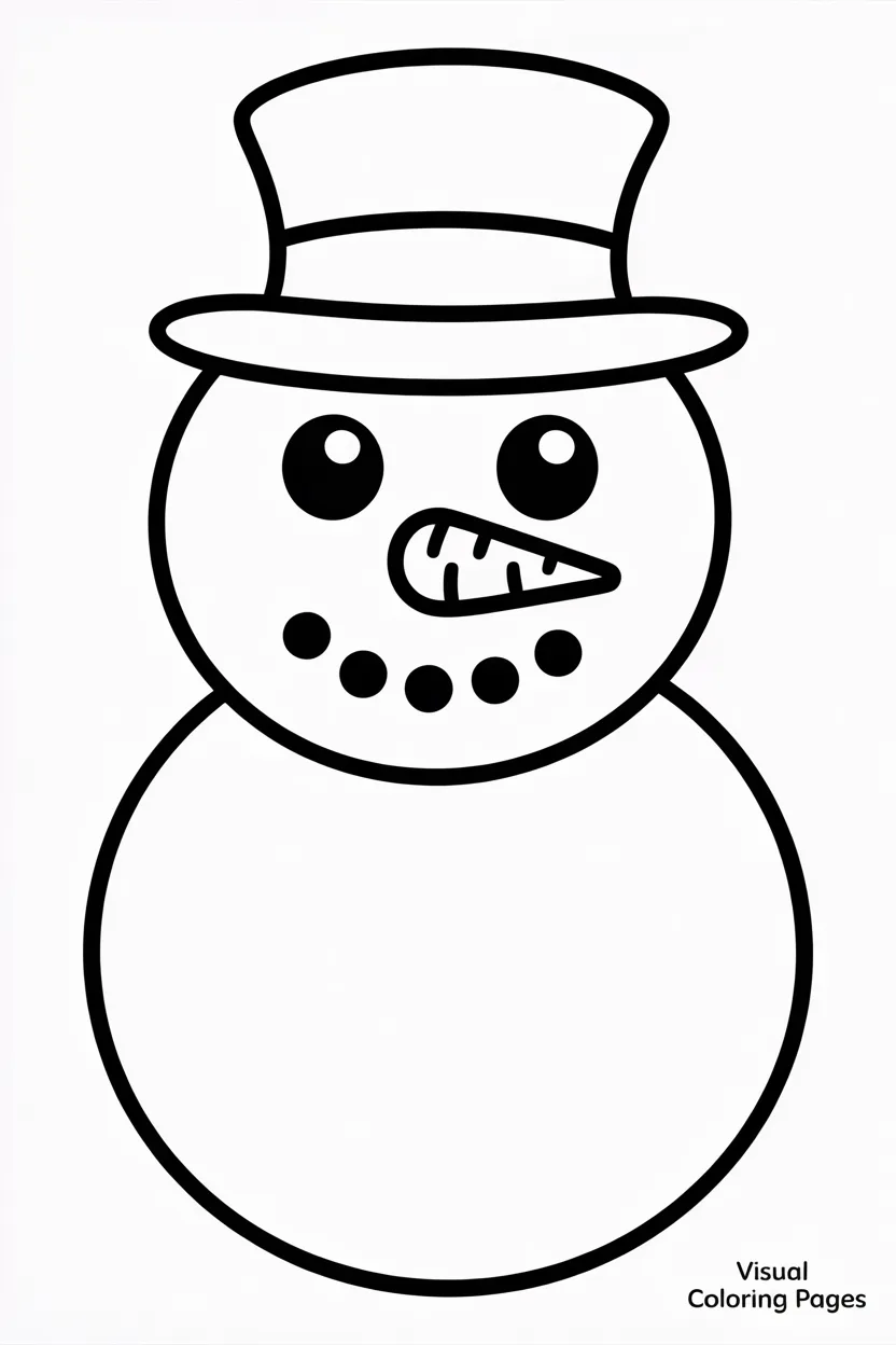 easy snowman face to color for preschoolers
