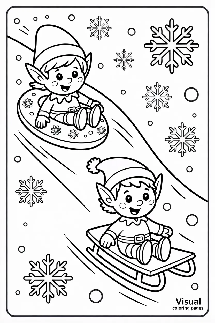 elf on the shelf sleighing in the snow