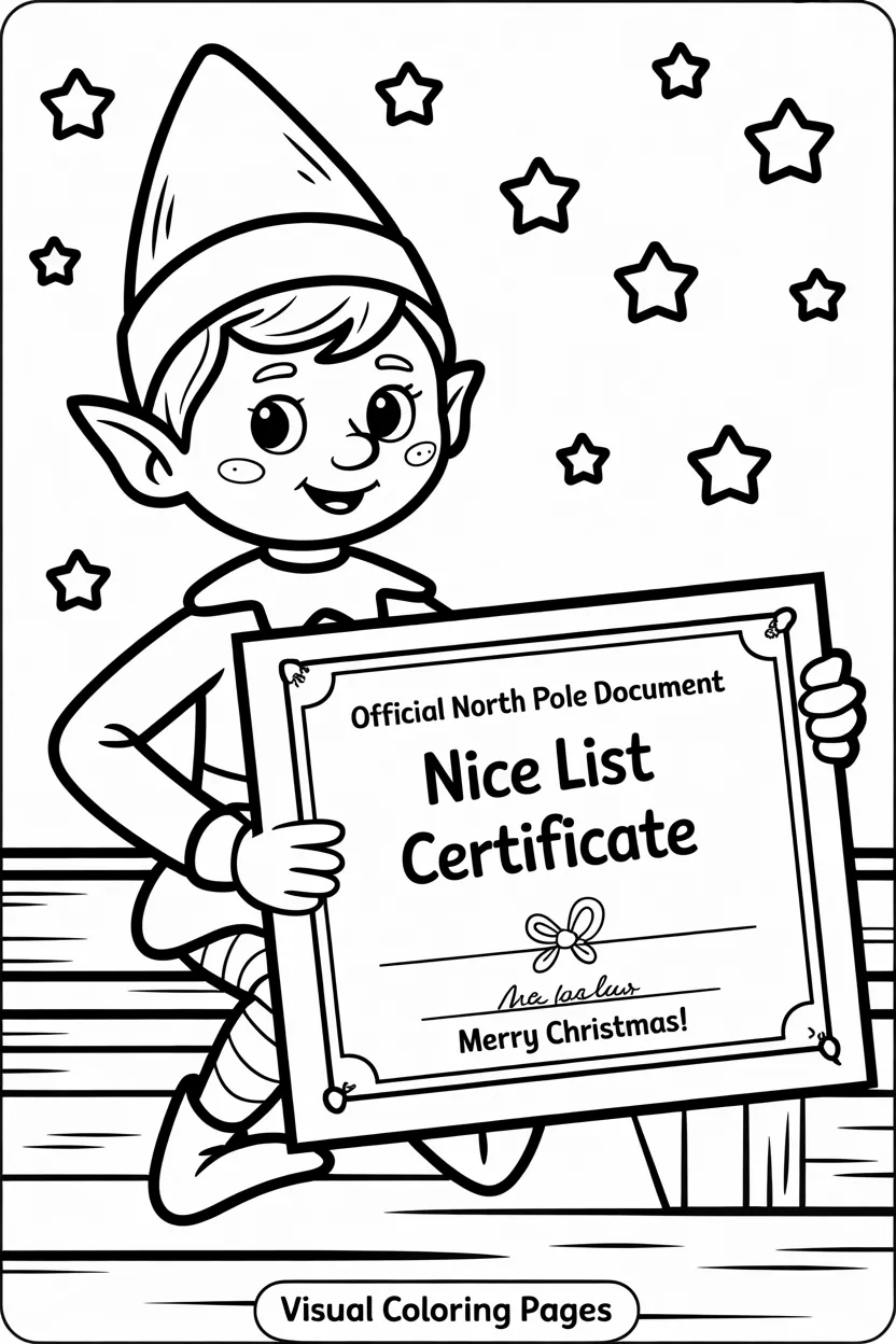 elf on the shelf with nice list certificate