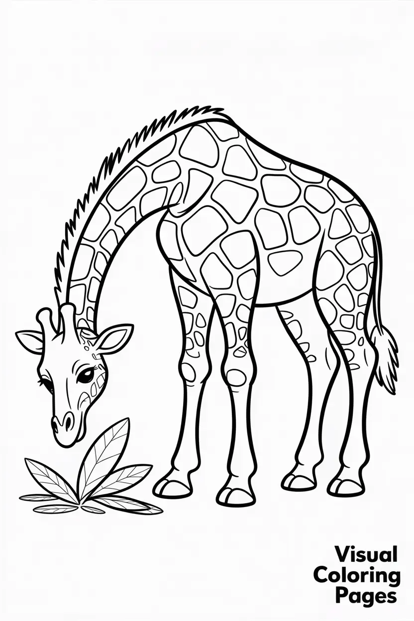 friendly giraffe bending down to eat leaves