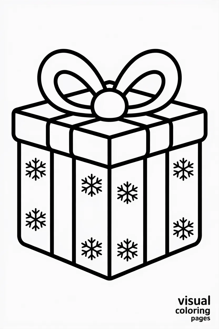 giant gift box decorated with snowflakes
