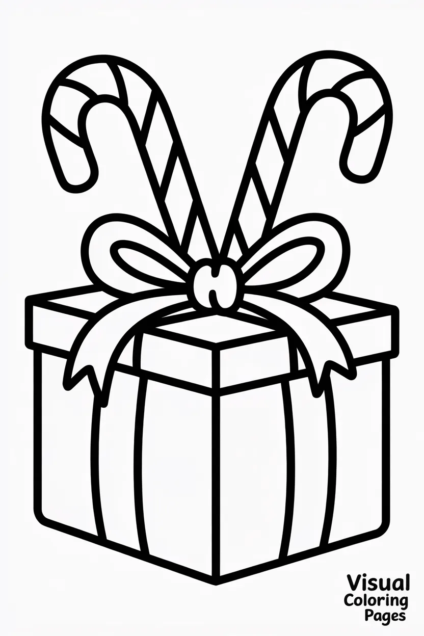 gift boxes tied with candy canes