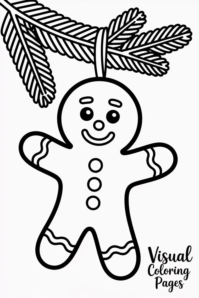 gingerbread man hanging from a christmas tree branch as an ornaments
