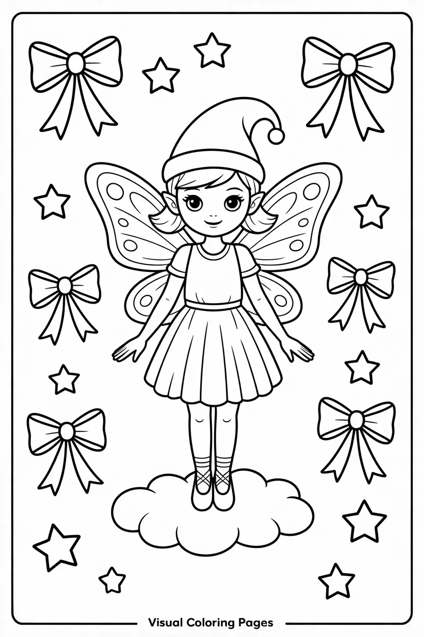 girl fairy elf on the shelf to color