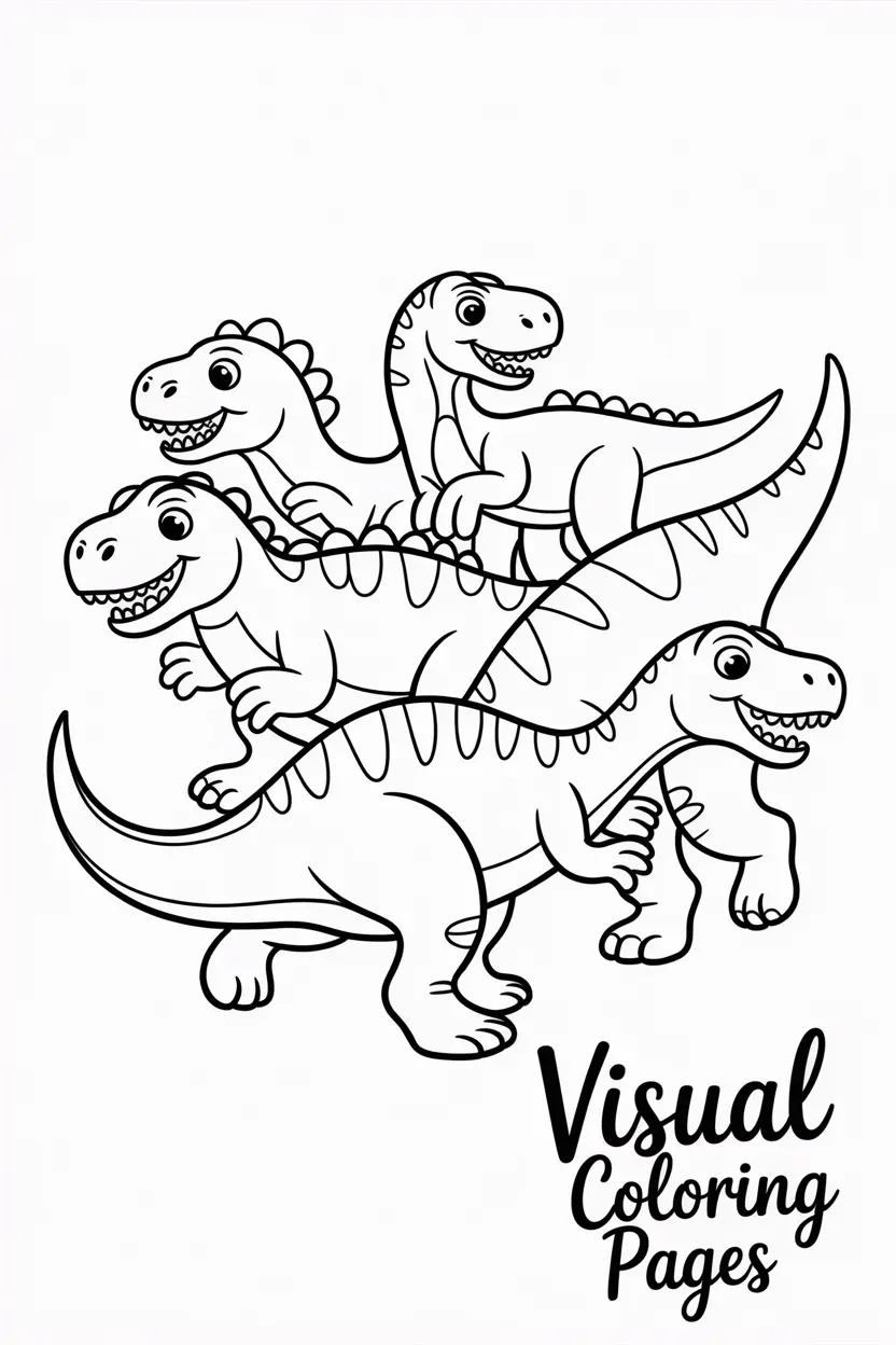 group of dinosaurs playing together coco