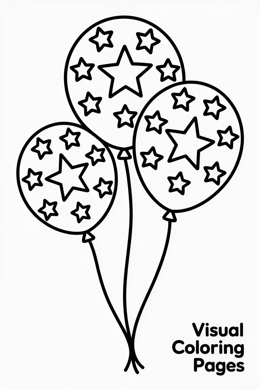 group of three balloons with star patterns
