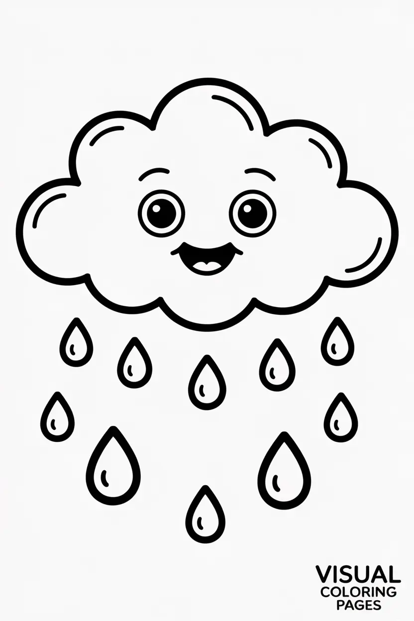 happy cloud raining candy drops instead of water kids