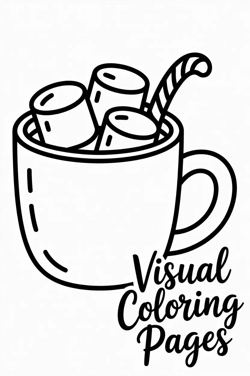 hot cocoa mug with marshmallows shaped like snowmen