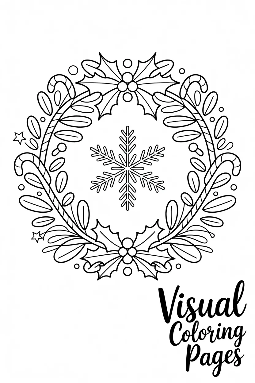 intricate mistletoe coloring page