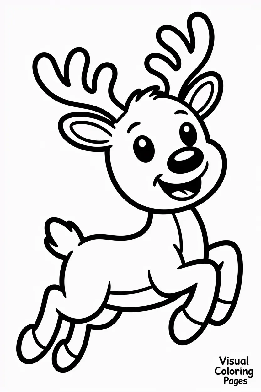 jumping reindeer full of joy