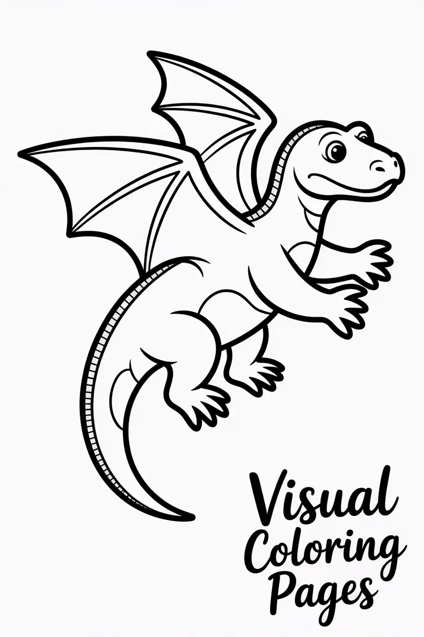 komodo dragon pretending to fly with paper wings
